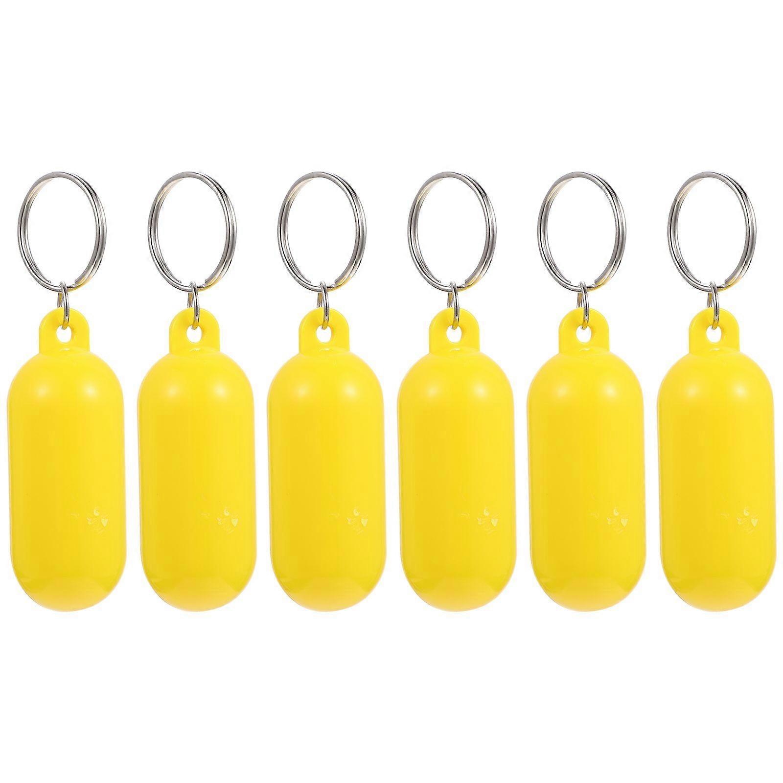 6pcs Float Keychain Pendants Bag Keyrings Backpack Hanging Decors Key Rings