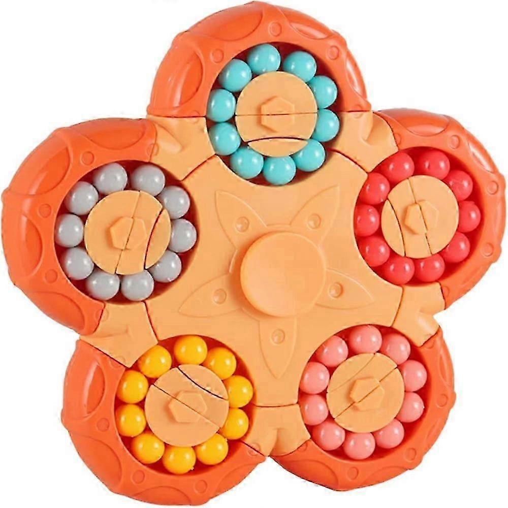 Magic Bean Rotating Cube - Creative Finger Cube Jigsaw Puzzle Spin Gyro Educational Toy, Special Shape Magic Cube Ball Game, Decompression Gift For Ki