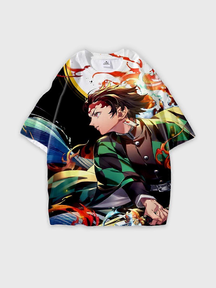 T-shirt round neck Character Pattern loose short sleeve P592