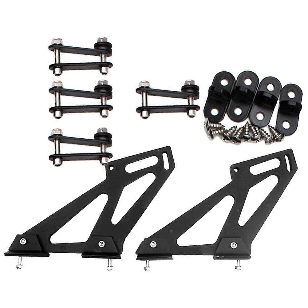 Support de montage de becquet de queue de course de coffre 1 ensemble pour l’amélioration de l’automobile 19X16cm Résistance à l’usure en alliage d’aluminium noir