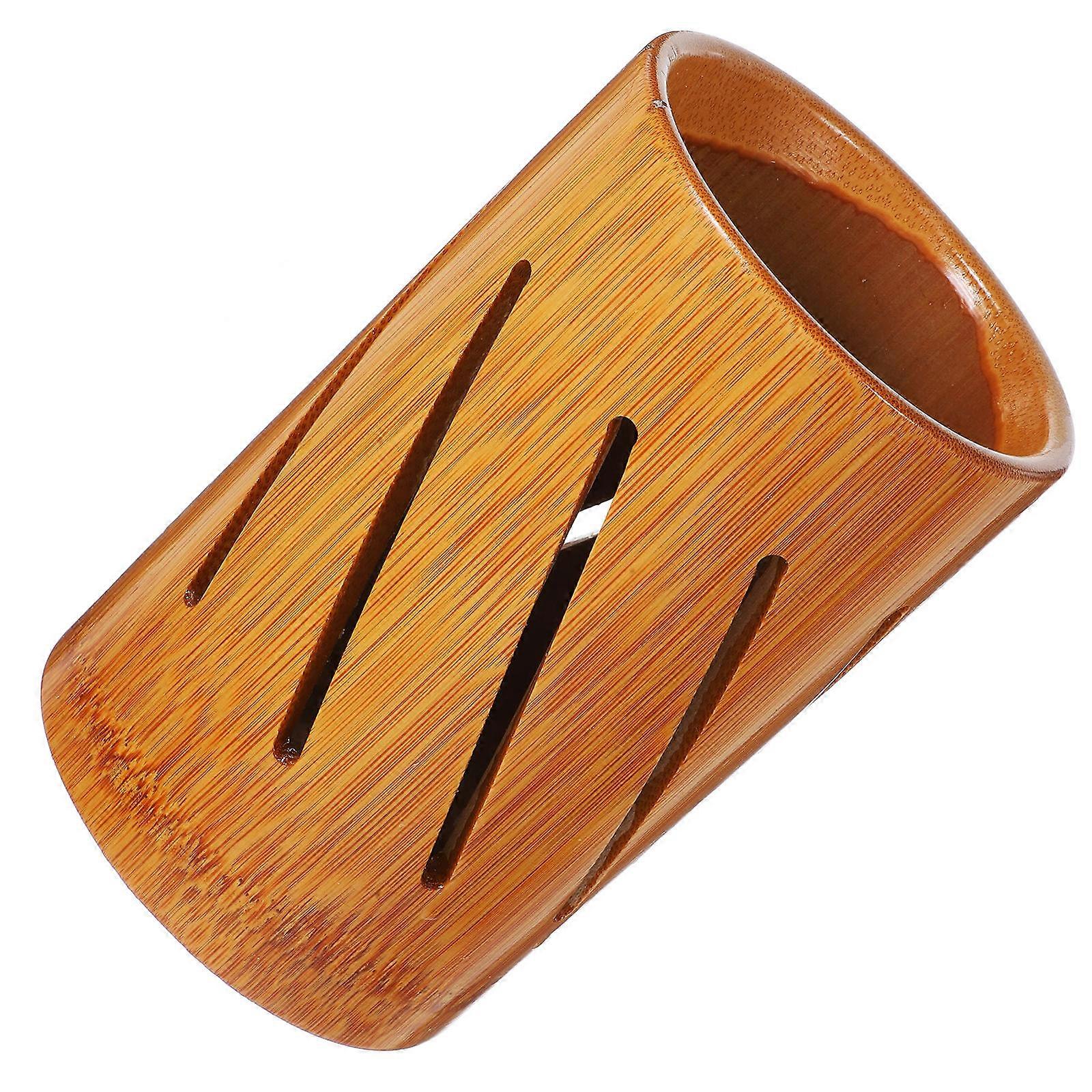 Bamboo Chopstick Holder Hollow Utensil Container Kitchen Storage Ample Space Easy Cleaning Versatile Design for Chopsticks Spoons