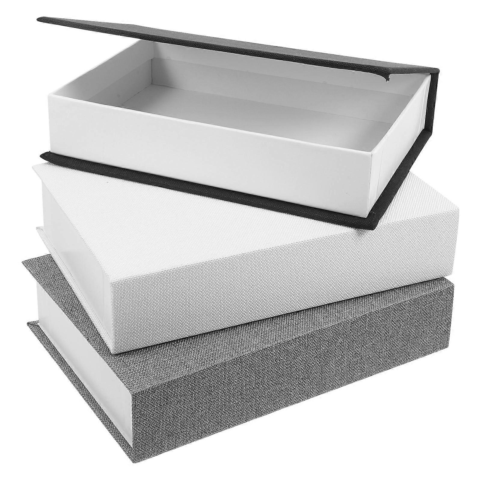 Here's a polished and professional product description for your **3pcs Linen Faux Book Storage Boxes**:
### **3pcs Linen Faux Book Storage Boxes