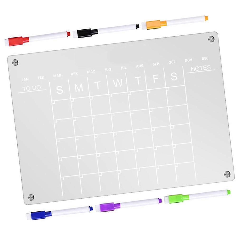 Acrylic Magnetic Dry Erase Board for Fridge – Reusable Erasable Monthly Planner Whiteboard with Markers for and Reminders