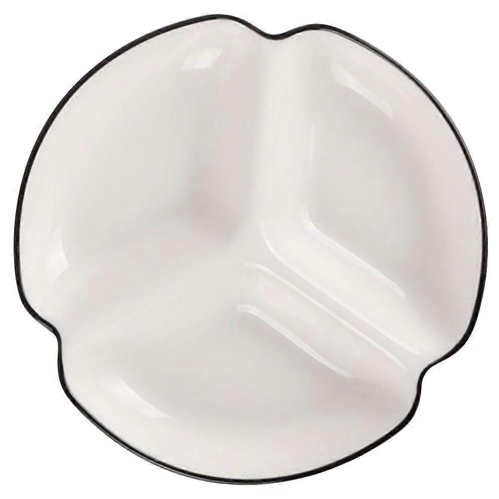 Portion Control Plate White Ceramic Plates Versatile Use for Home Tableware