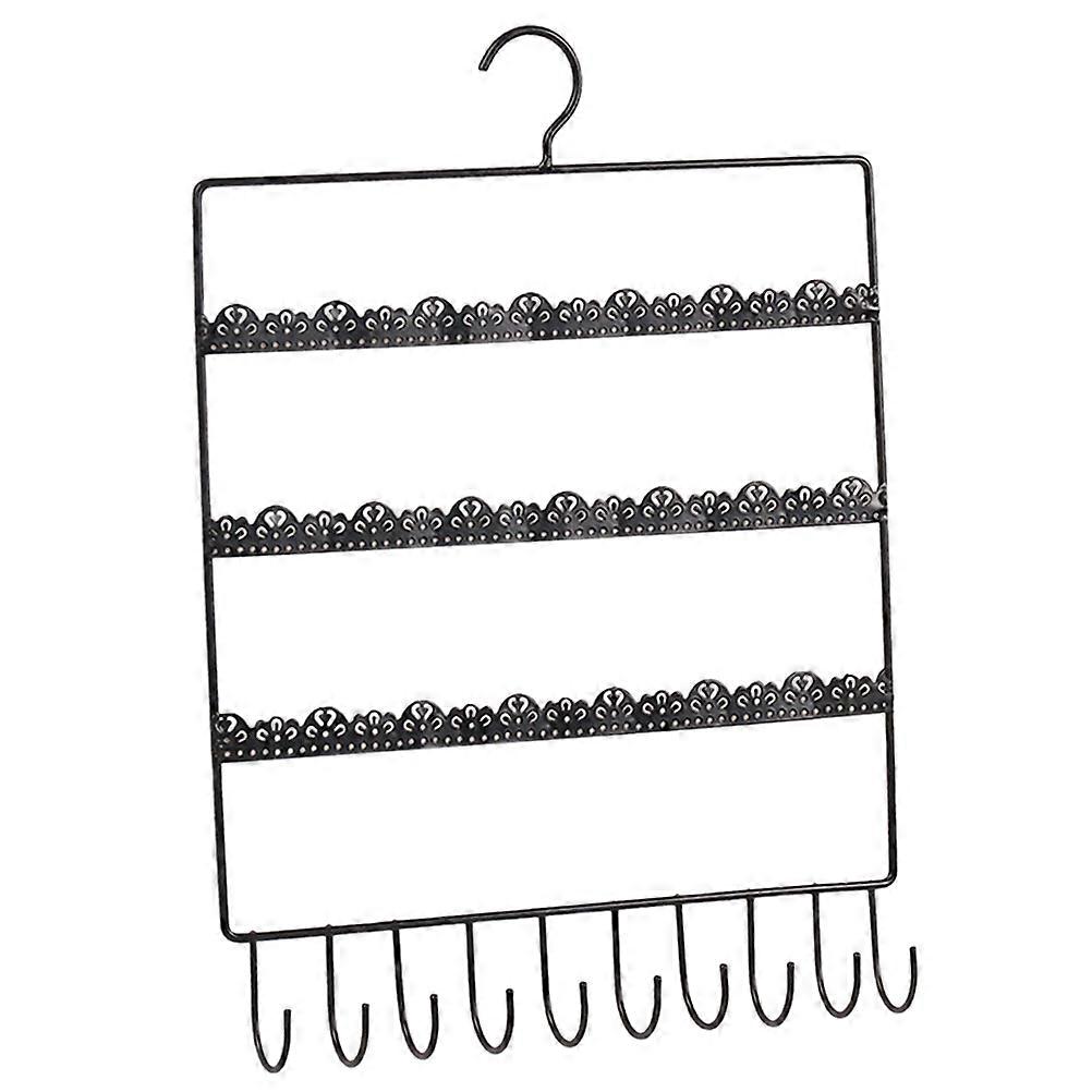 Black Iron Earring Display Holder with Hooks for Home Use Creative Shape Large Capacity Wall Mountable Jewelry Organizer 1PC L