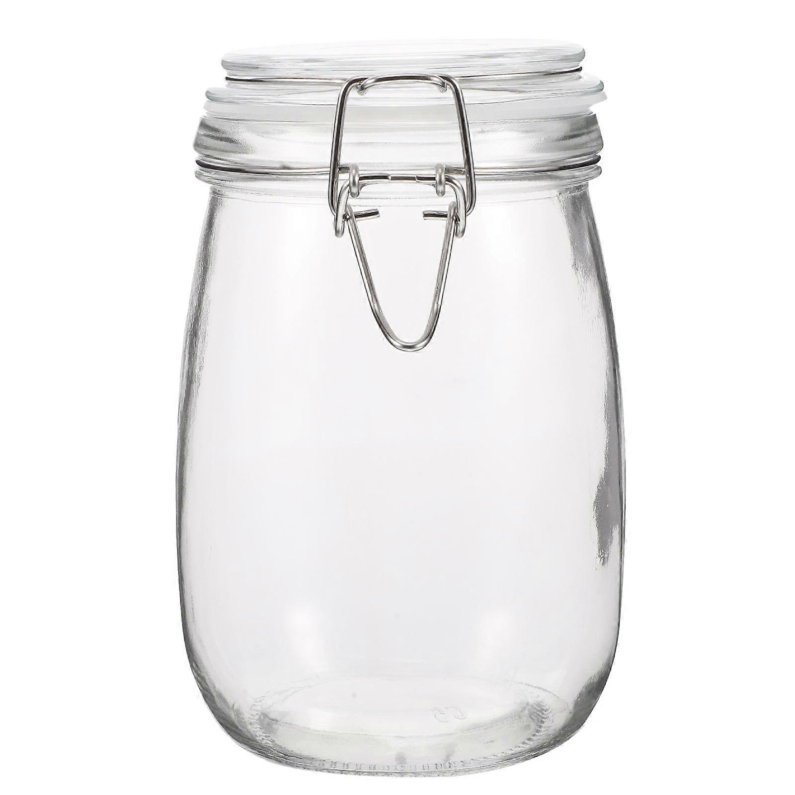 Transparent Glass Storage Jar for Home Use 1PC Large Capacity 1000ml Perfect for Food and