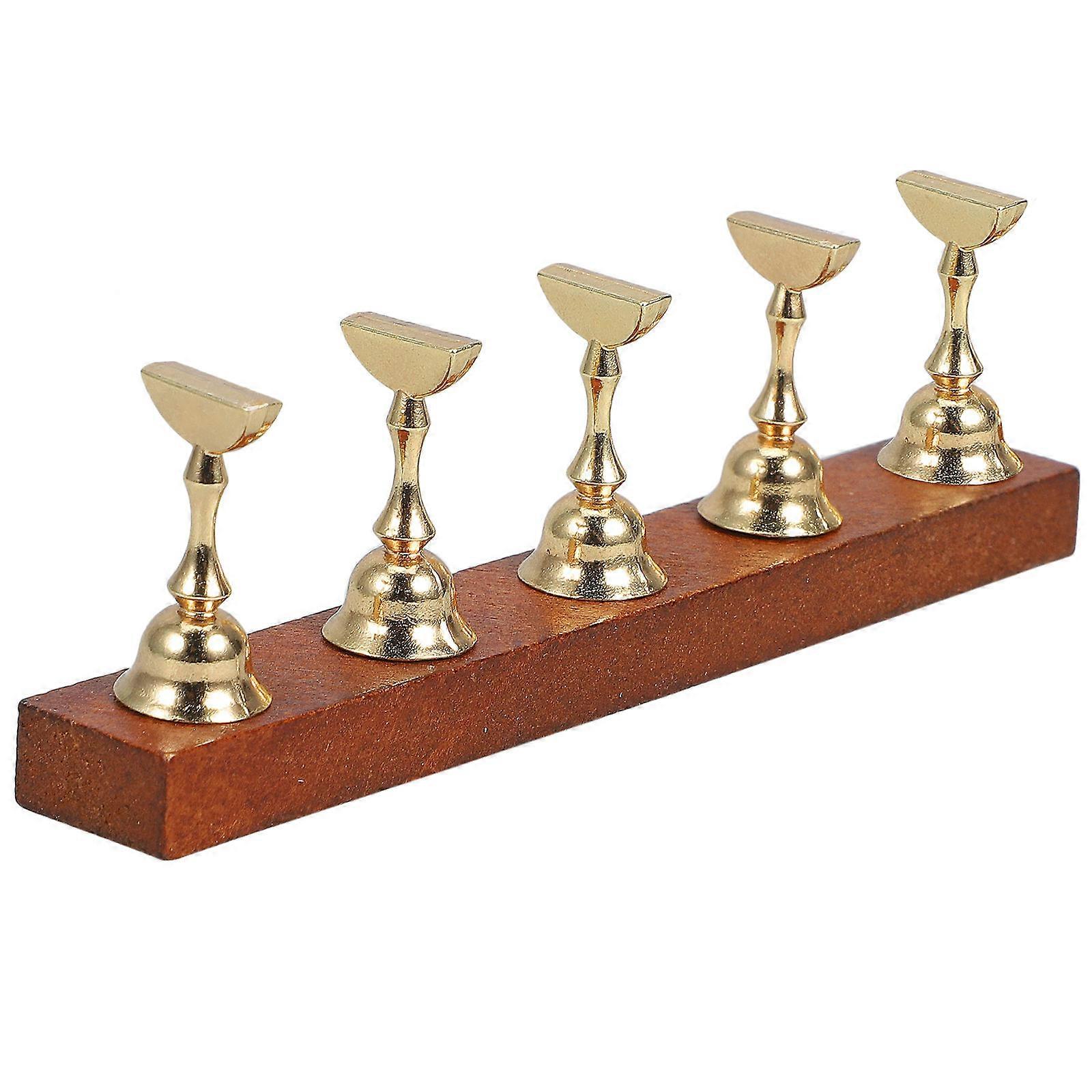 Wooden Base Detachable Nail Display Holder for Nail Care Use Sturdy and Durable 1 Set