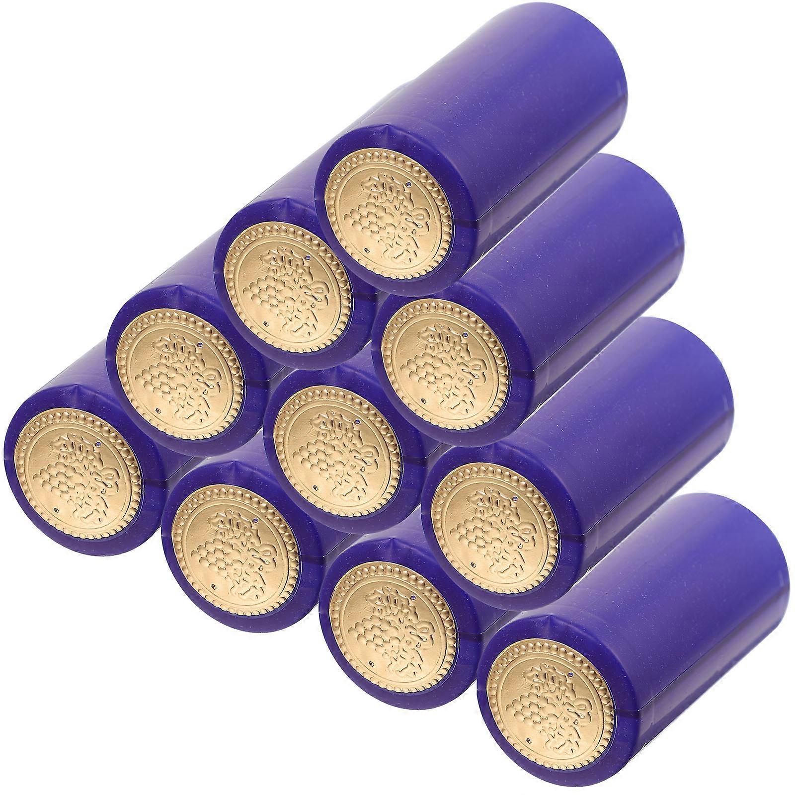 Blue Heat Shrink Caps for Sealing Made of Plastic Suitable for Standard Wine Bottles 50 Pieces