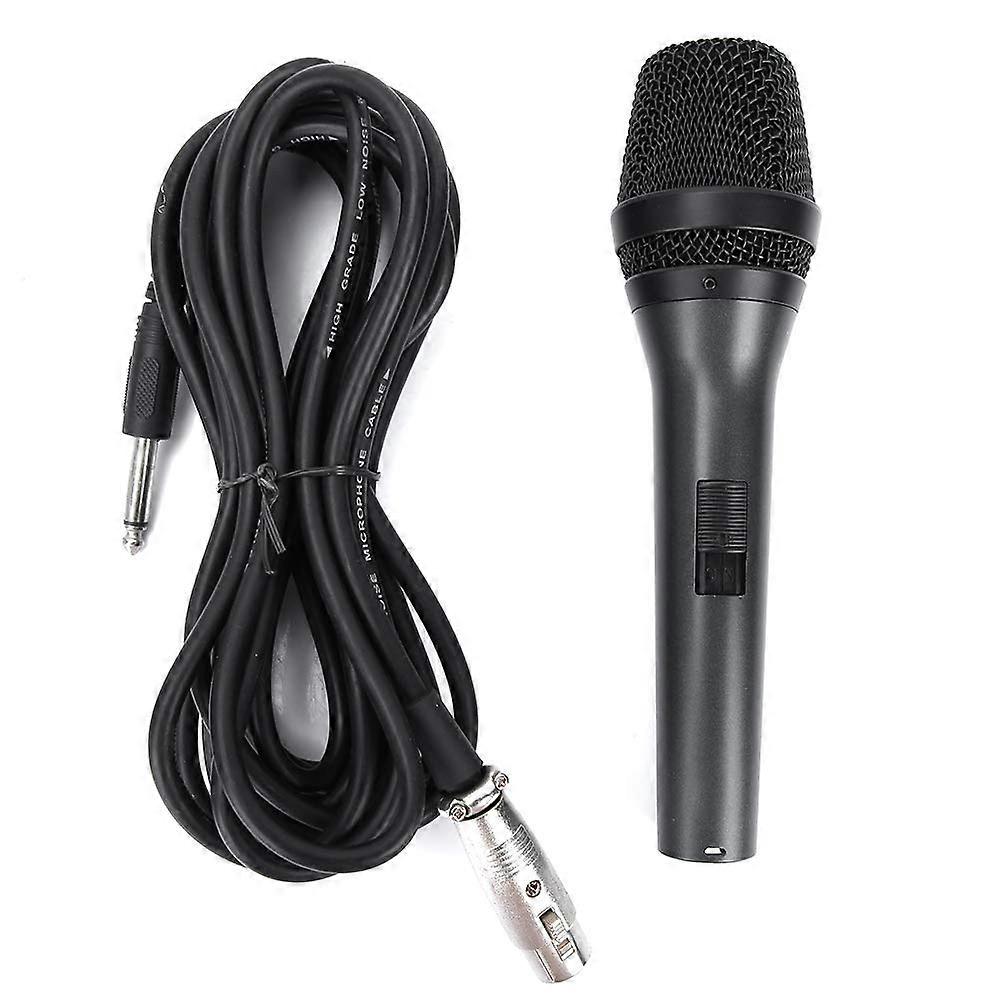 Cardioid Microphone Dynamic Vocal Mic with On/Off Switch, 5m Audio Cable for Live Singing and Recording