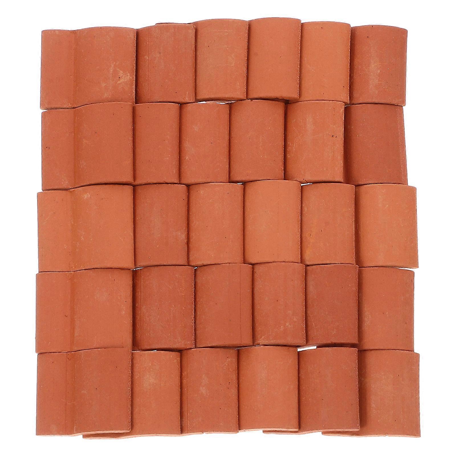 Durable Miniature Doll House Roof Tile Models Building Set with Realistic Details 60pcs