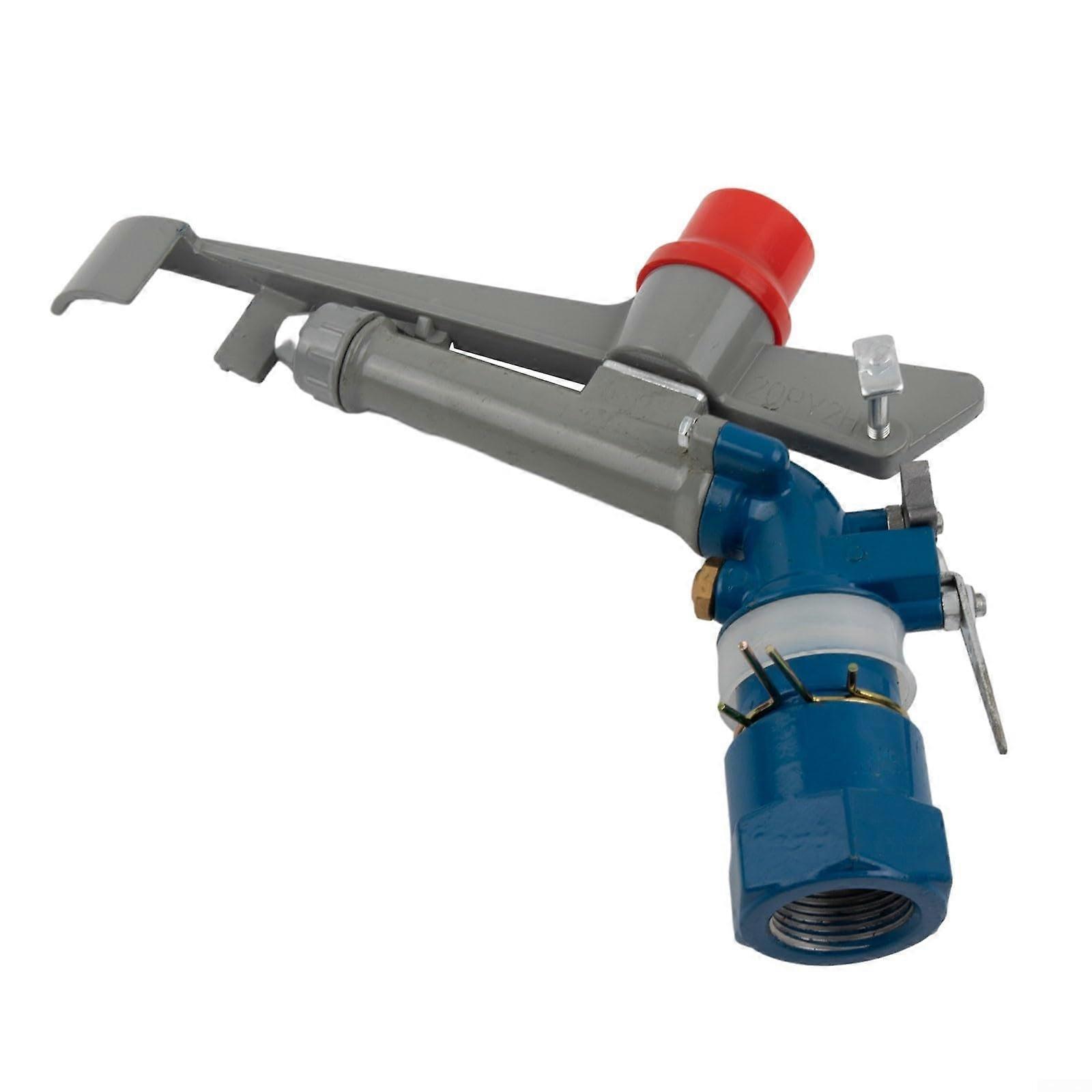 Water-Saving Garden Sprayer, 1 Inch Irrigation Spray, 35-40m Coverage, Silver and Red, Durable Design for Efficient Watering