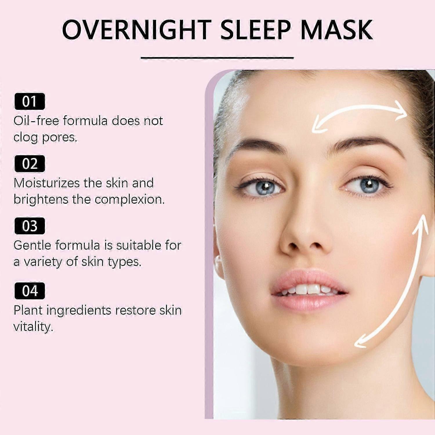 Nicotinamide Overnight Sleep Facial Mask, Elasticity & Hydration Care, Reduce Sagging & Dullness, Br