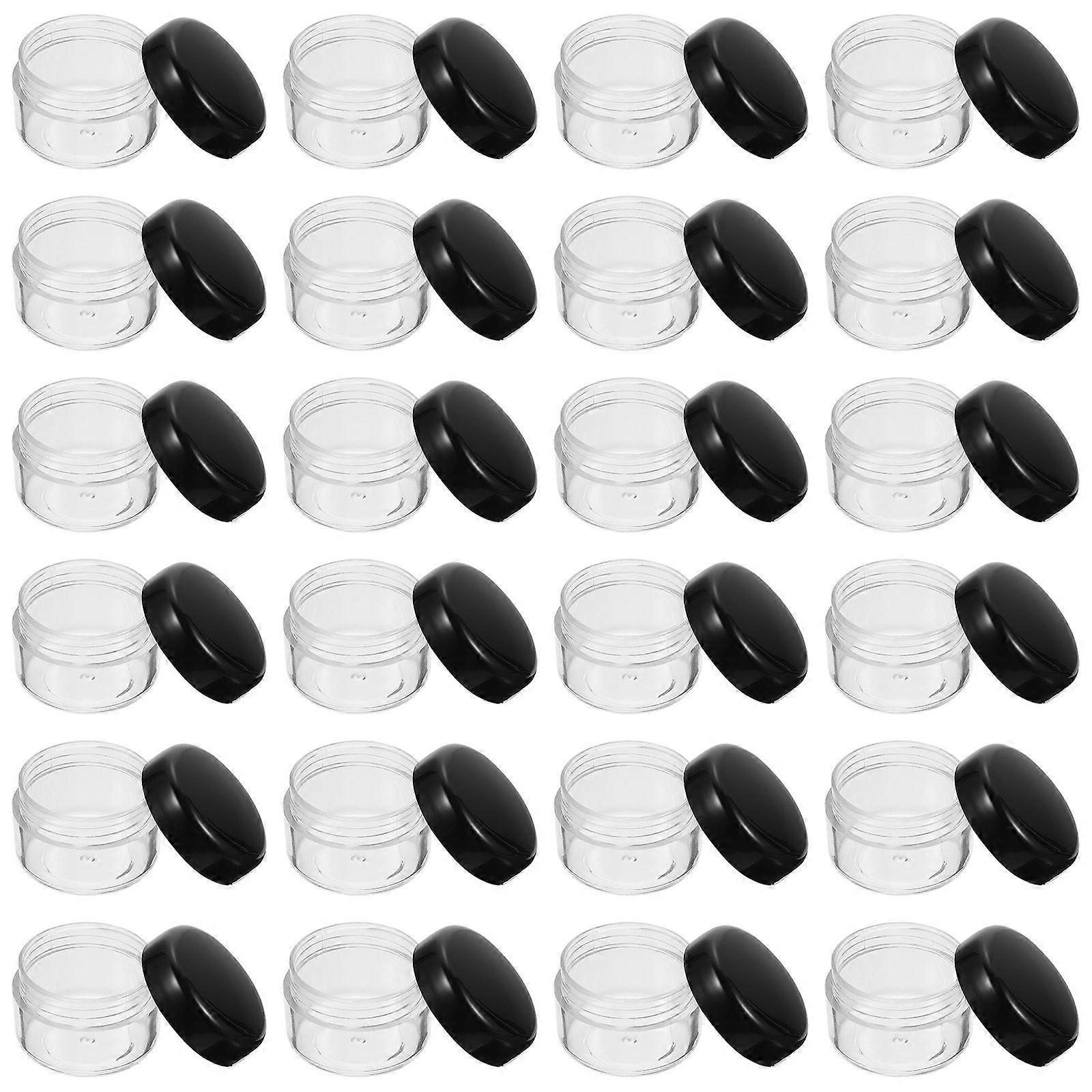 50pcs Empty Cream Sample Bottles Boxes Dispensers in Black PVC for Home Reusable