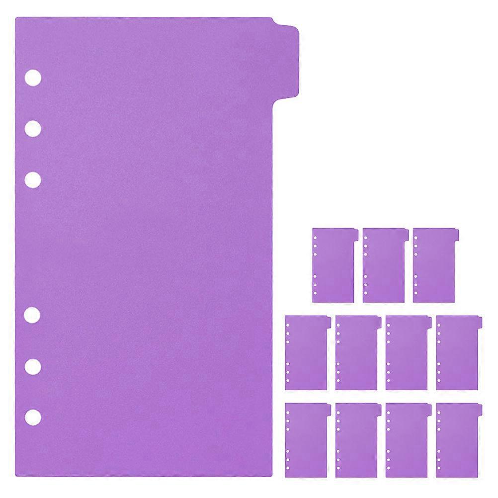 6 Ring Binder Dividers 2Sets Purple PP Material Folder Dividers for Daily Use
