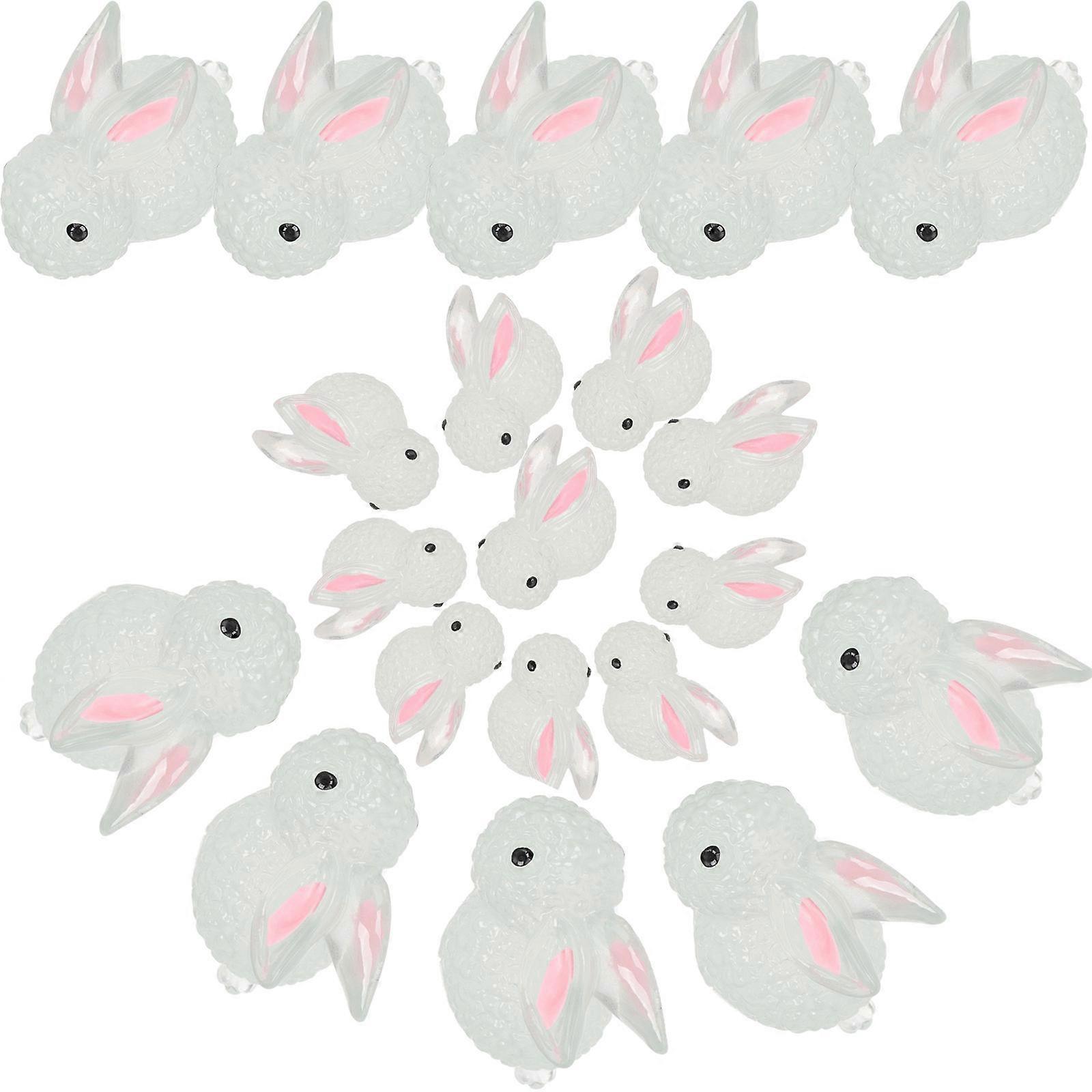 Cute Rabbit Flatback Charms For Jewelry Making Children Occasion 2x2cm Resin Embellishments 20Pcs