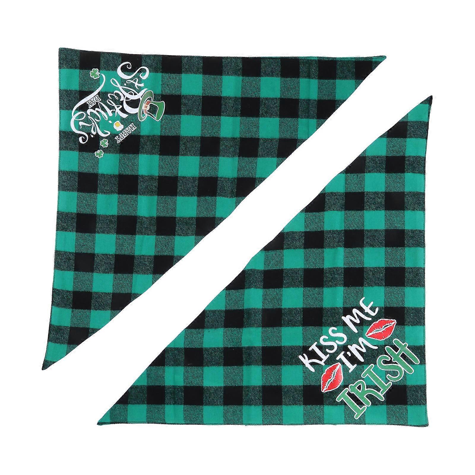 Green Cotton Pet Triangle Scarf for St Patrick's Day Celebrations and Photoshoots Small Medium Large