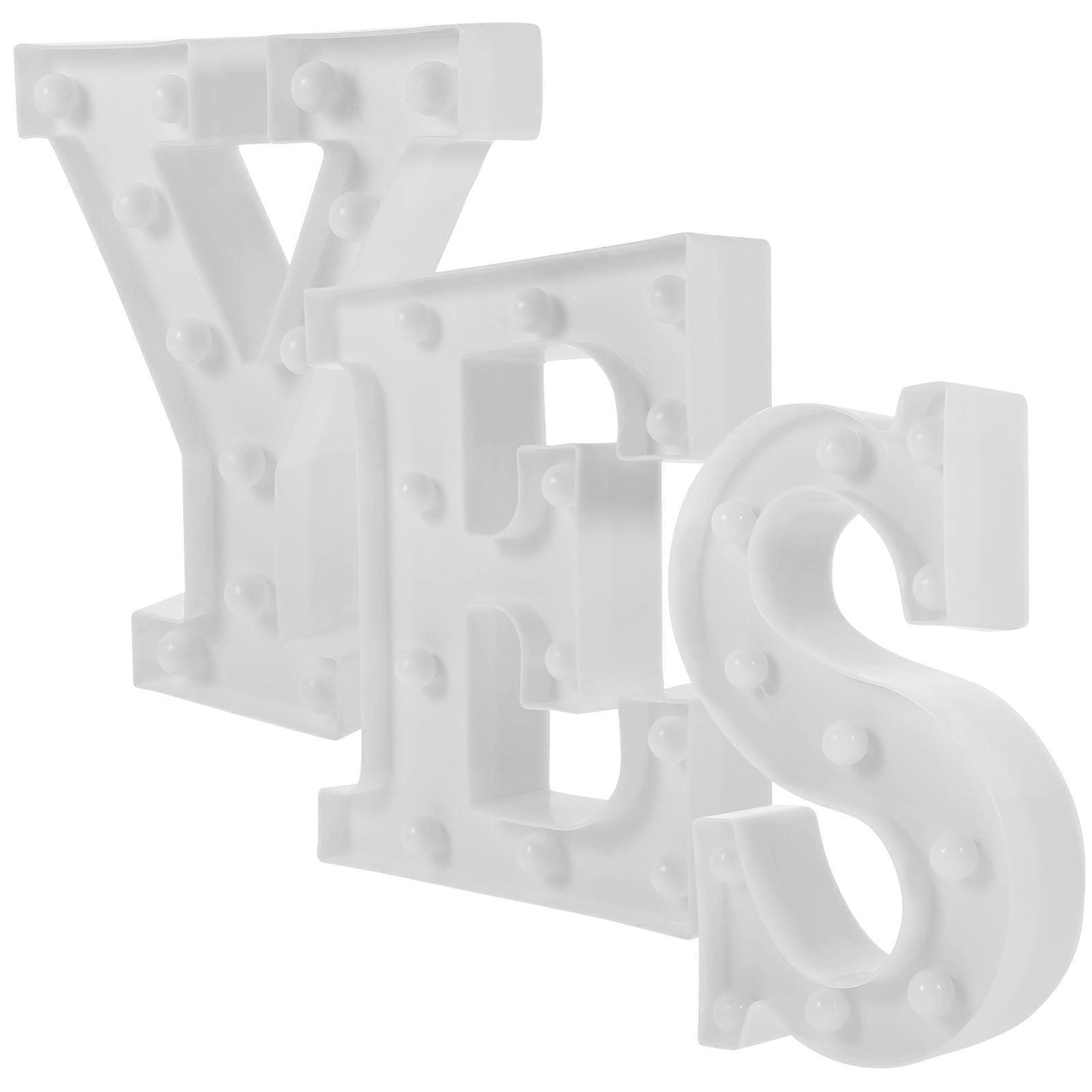 Elegant White Neon Sign for Bedroom and Festival Decor Made of PP Material Size 3Pcs
