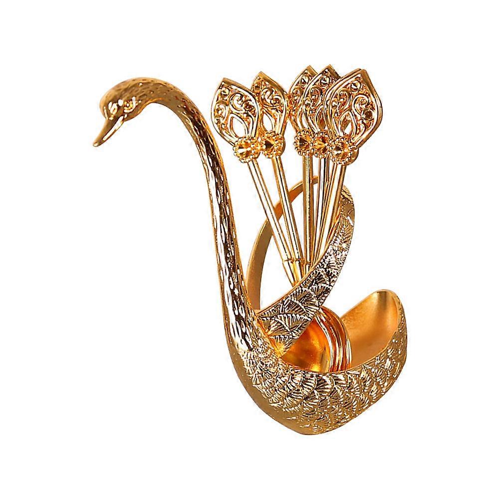 Unique Swan Shape Zinc Alloy Eating Spoons For Kitchen Ware 1 Set For Household Users