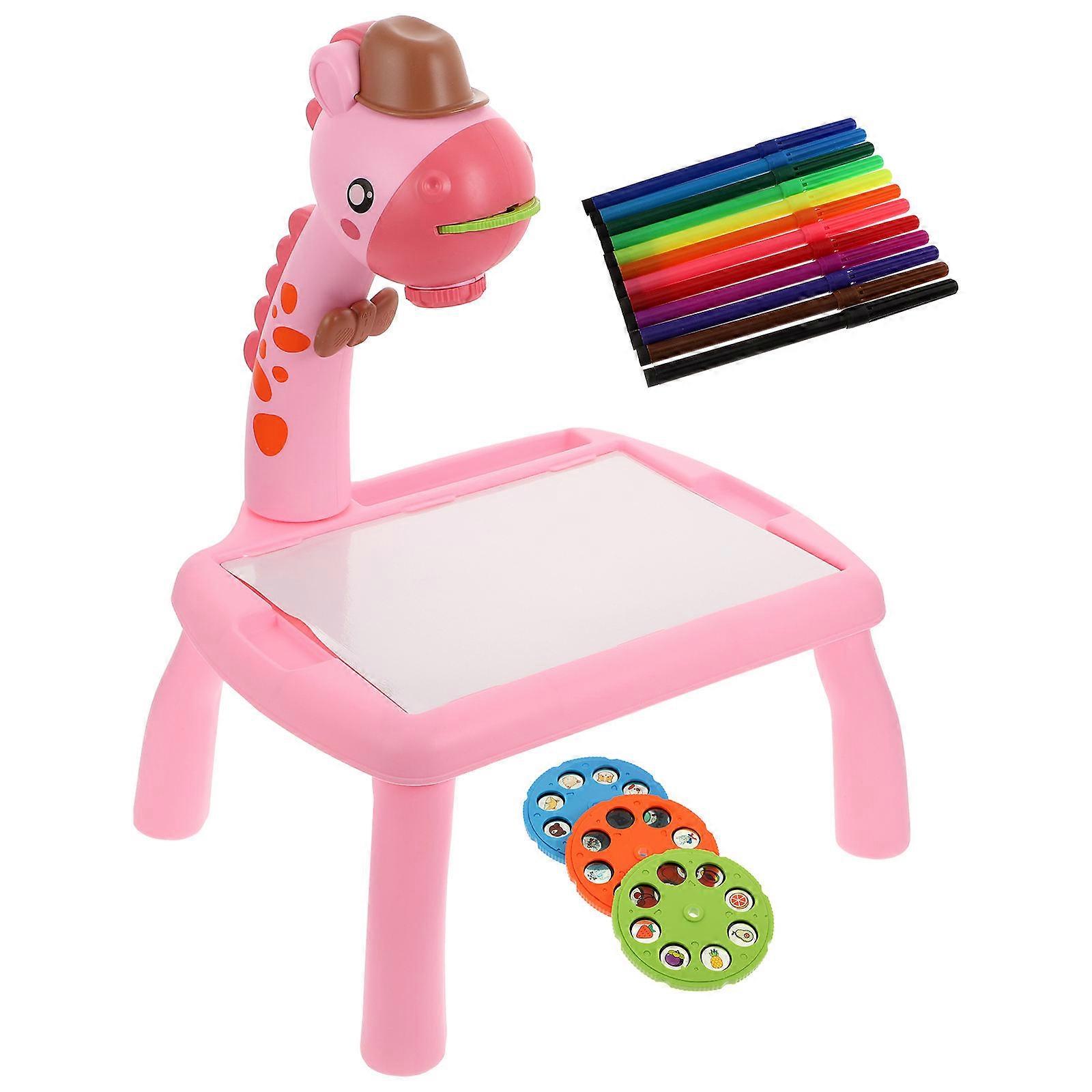 Projector Board Drawing Toy Learners Home Learning Plastic Pink for 1Pcs