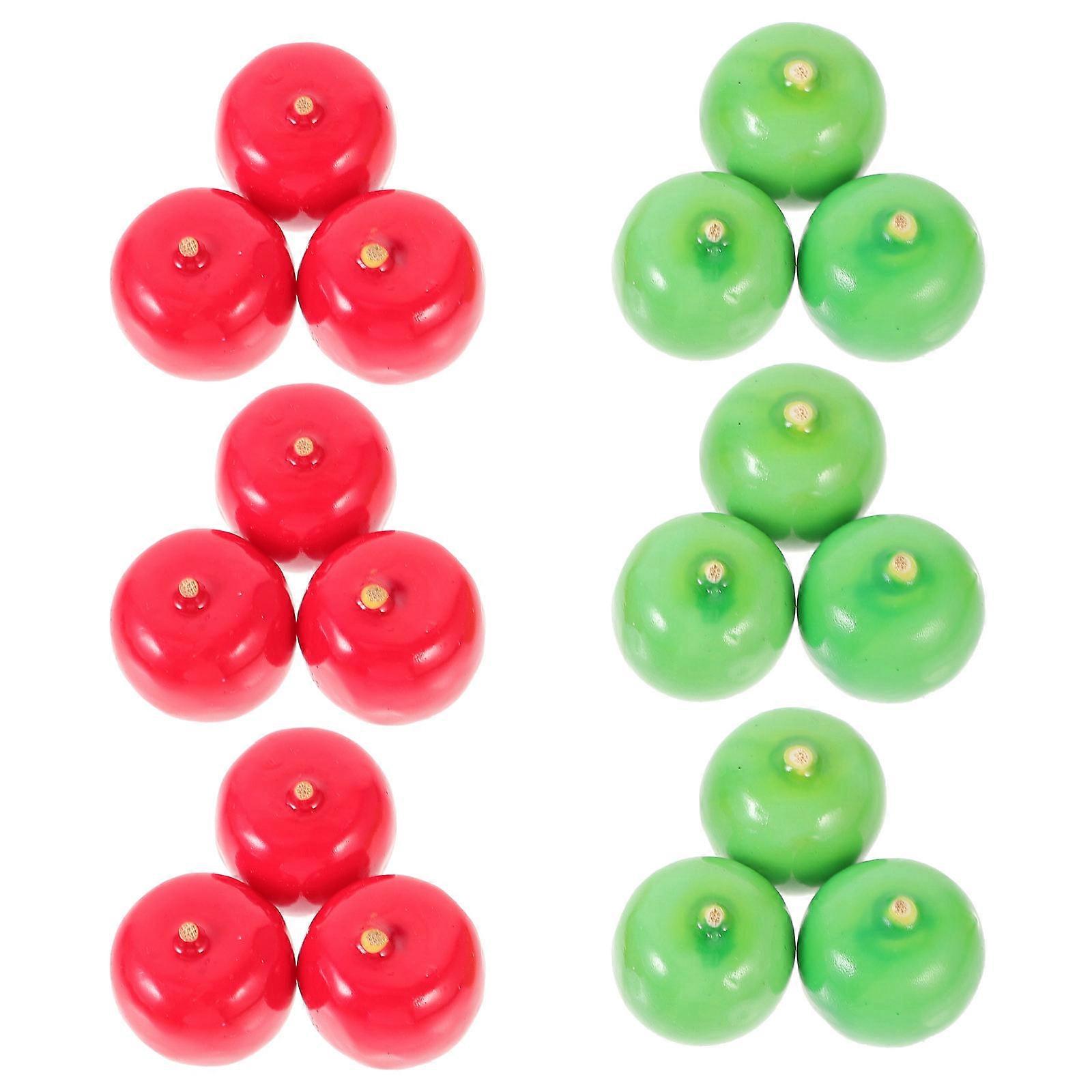 100pcs Mini Foam Fruit Ornaments – Realistic Red & Green Models for Home Decor, Craft Projects, Photography Backdrops & Educational Use