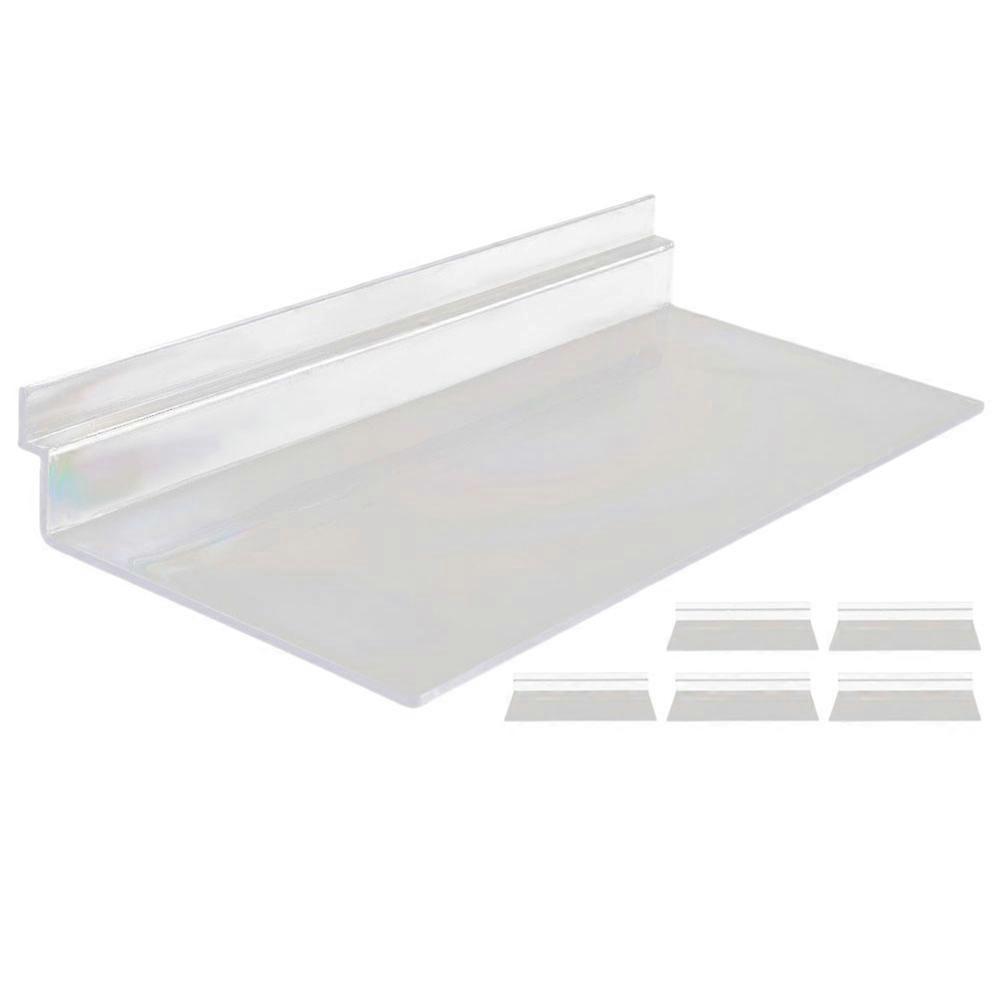 Clear Slatwall Shelves for Shoe Display – Easy Install Plastic Wall Shelf for Home or Retail Use – Transparent Floating Shoe Rack for Storage and