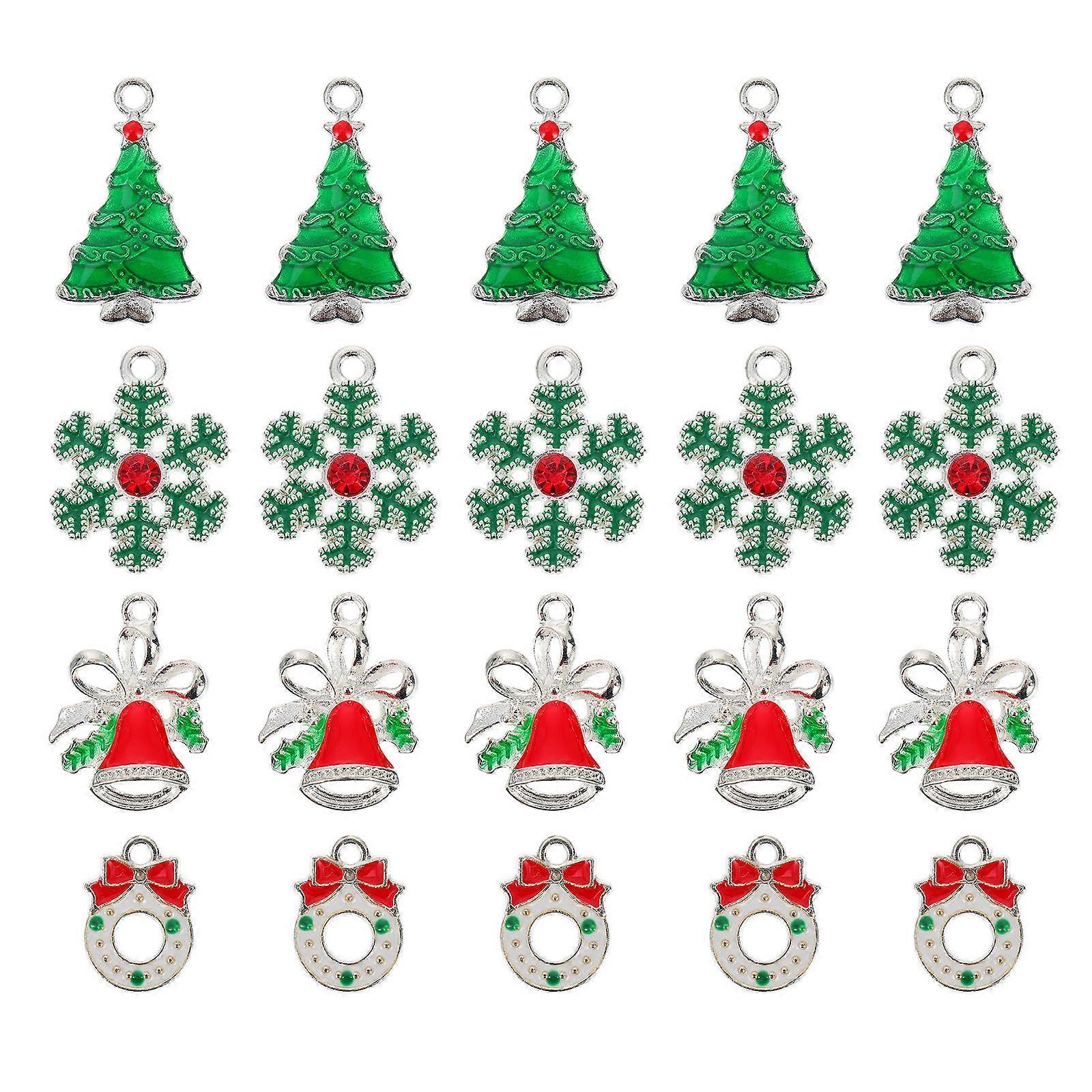 Christmas Charms 20Pcs Alloy Pendant Designed For Craft Enthusiasts In Assorted Color For Jewelry Making Projects
