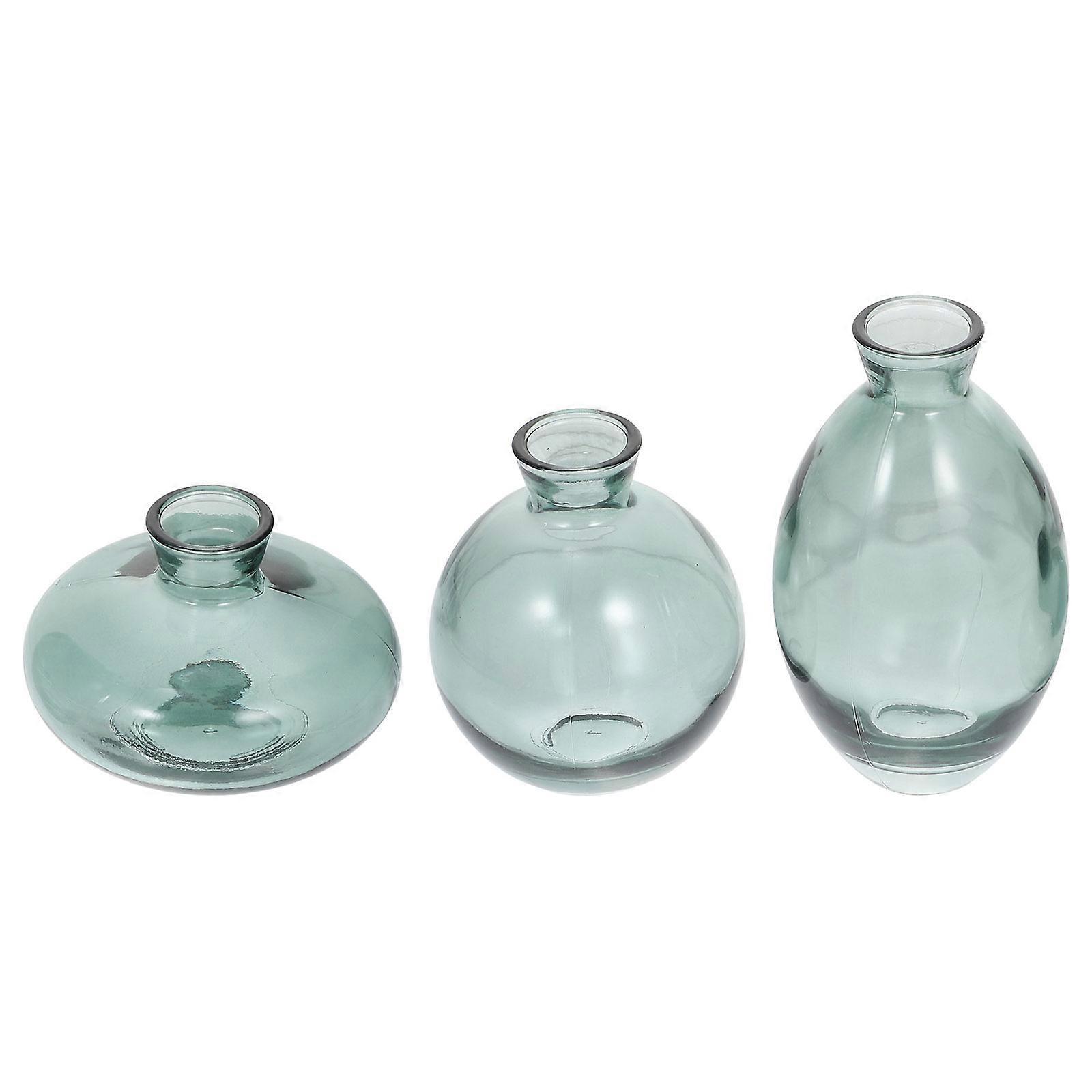 3Pcs Glass Flower Vase for Home Decoration with Simple Design and Material
