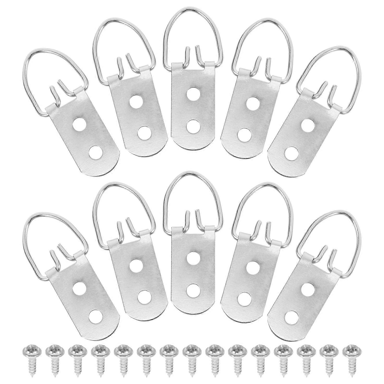 12pcs Heavy Duty D Ring Picture Hangers with Screws – Secure Wall Hanging Kit for Frames, Photos, and Mirrors, Easy Installation, Versatile Artwork