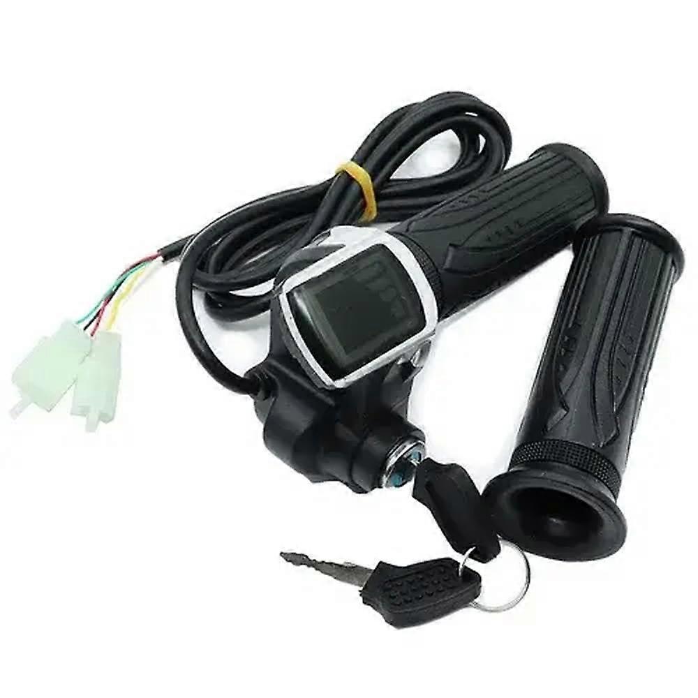 Electric Scooter Bike Gas Speed Speed Control Handle with Button Lock Display 24 V 36 V 48 V Compatible LCD Grip Pair (24 V) 24V