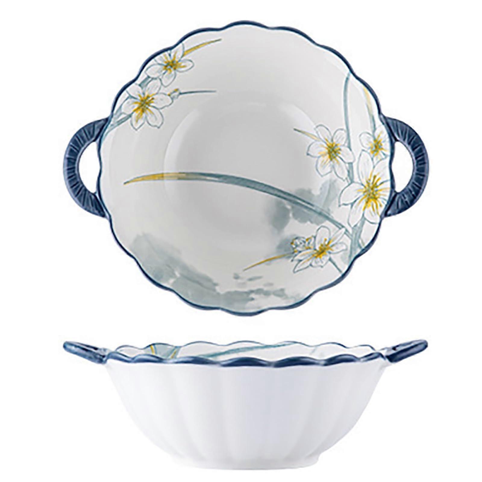 DoubleHandled Ceramic Soup Bowls, HeatResistant, Stackable, Microwave Dishwasher Safe, 7.5Inch (Set of 2)