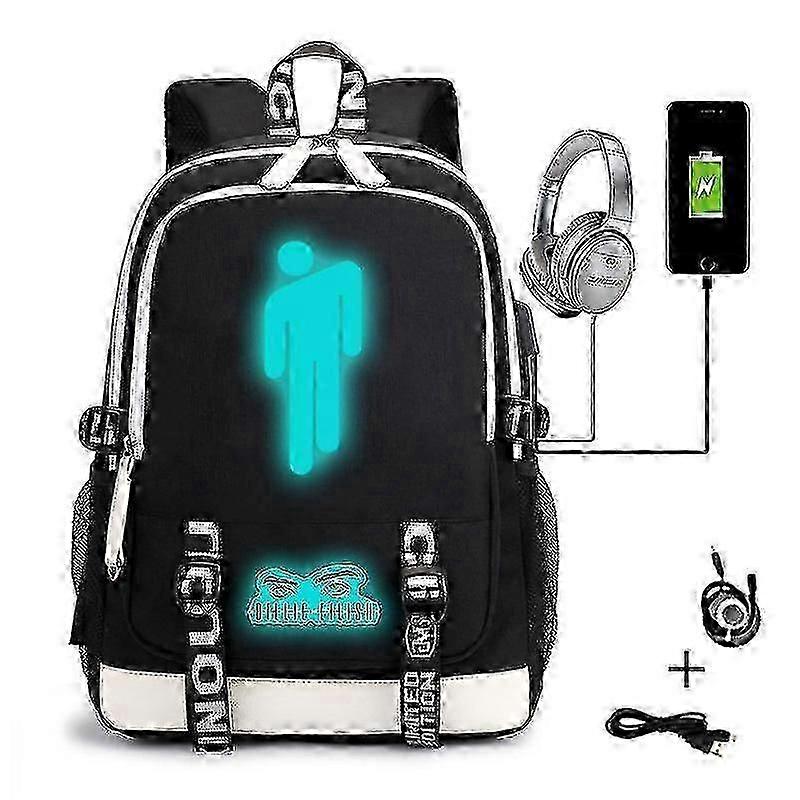 بيلي إيليش بيلي إيليش نمط USB شحن حقيبة الظهر حقيبة مدرسية للطالب حقيبة مدرسية خارجية الكتف