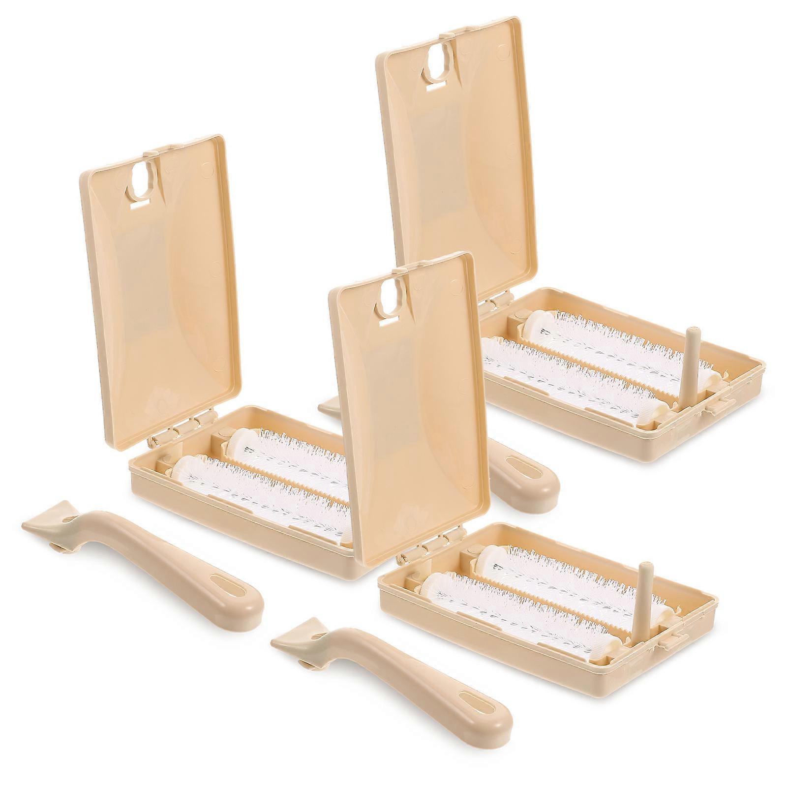 Lint Cleaning Brush 3Pcs Home Use Roller Design for Clothes Care with Pp Material in Beige