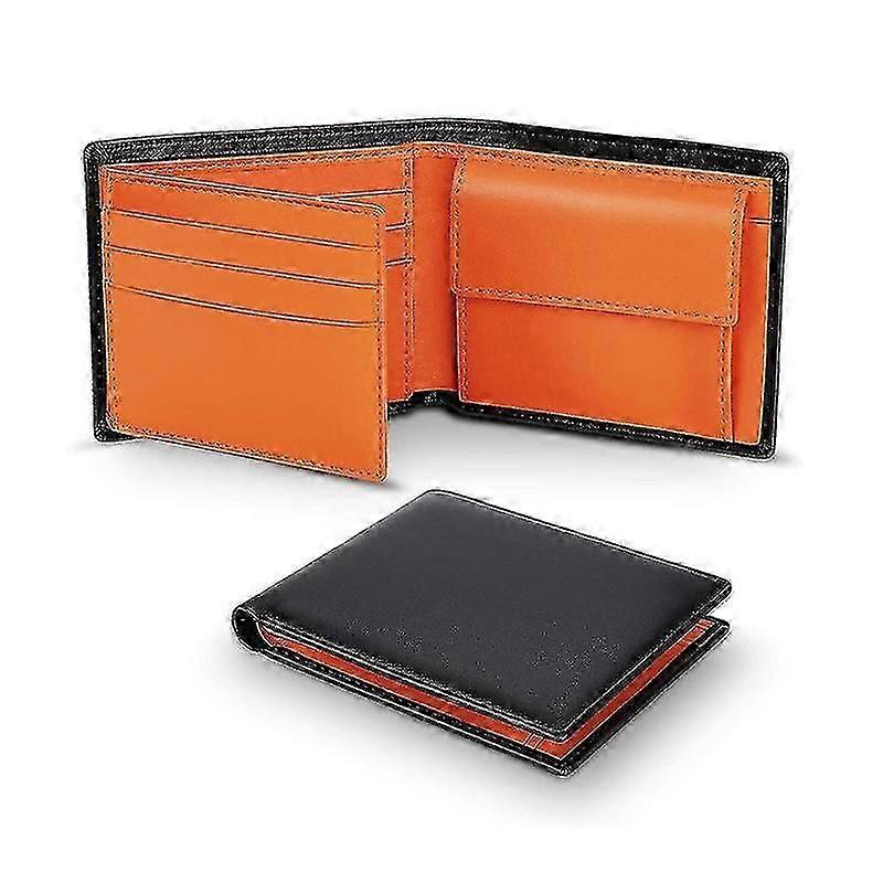100% Genuine Leather Rfid Blocking Slim Trifold Men Wallets With Coin Pocket