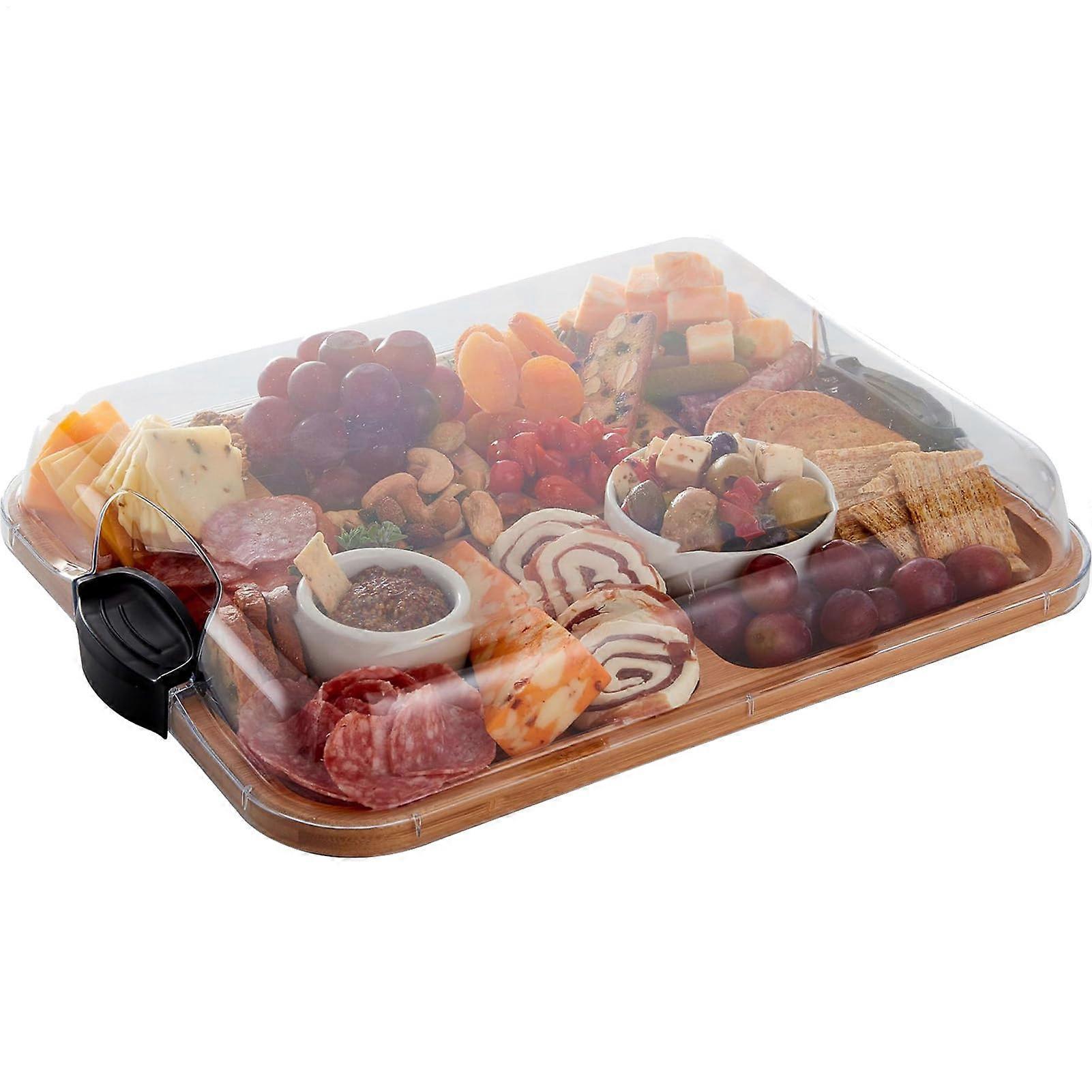 Sausage Board  15 x 11 Inch Covered Roocules Board with Lid  Practical Portable Serving