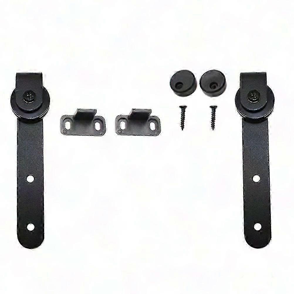 Sliding Barn Door Track Kit with Adjustable Rollers, Hanger & Floor Guide Stopper for Smooth Operation