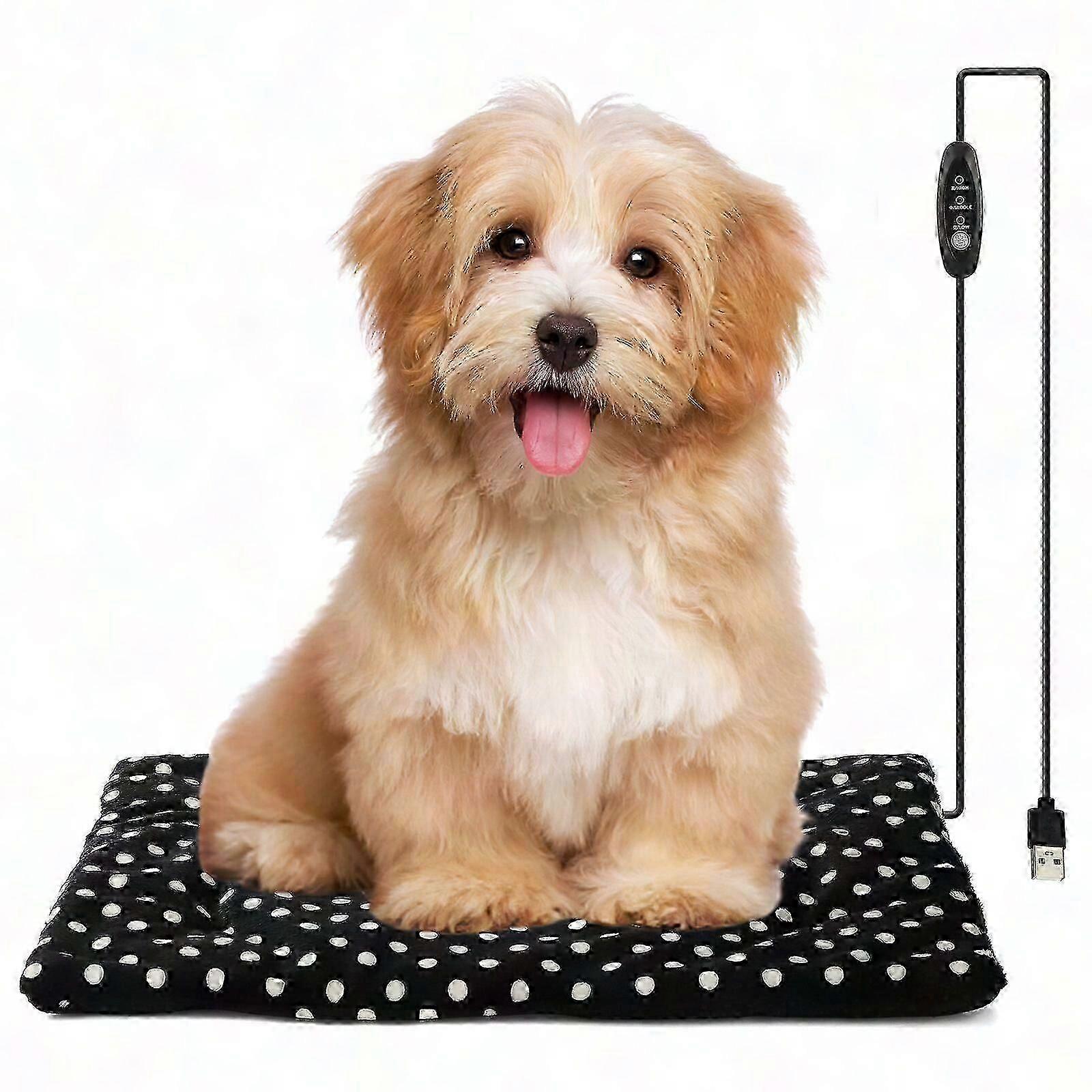 Pet Heating Pad for Dogs & Cats - Adjustable Temperature Heated Mat for Pets