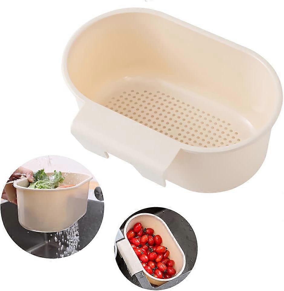 Kitchen Sink Drain Basket, Sink Filter Basket Hanging Sink Corner Drainer, Multifunctional Kitchen Sink Food Collection Basket Garbage Strainer for Wa