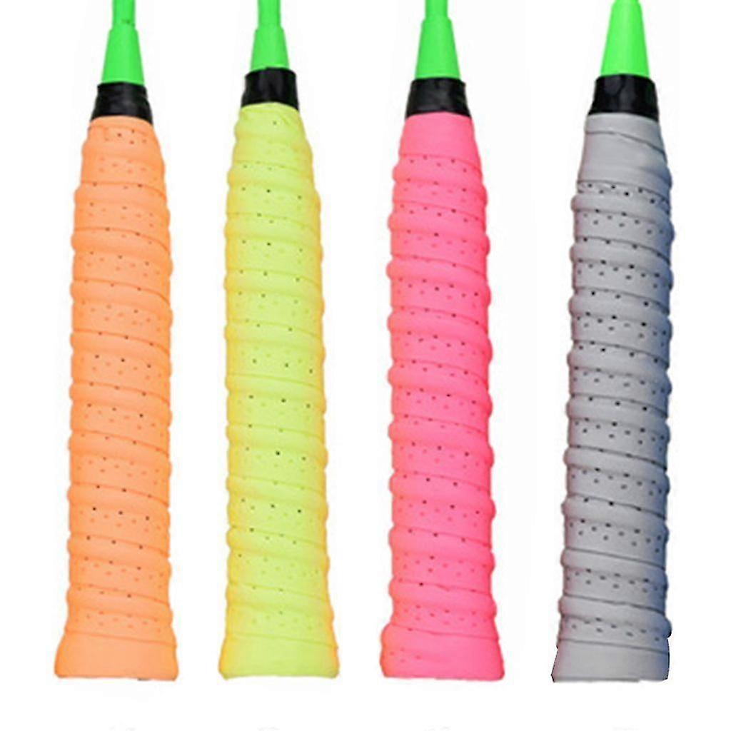 Vibrant 4-colour non-slip racket grips for tennis and badminton