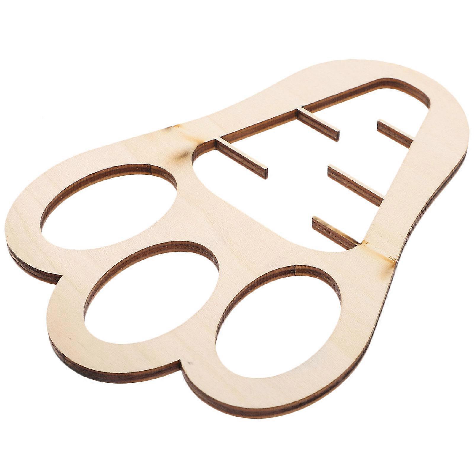 Craft Ornaments Wooden Paw Print Decoration Easter Celebration Khaki Wood Material Decoration 1Pcs