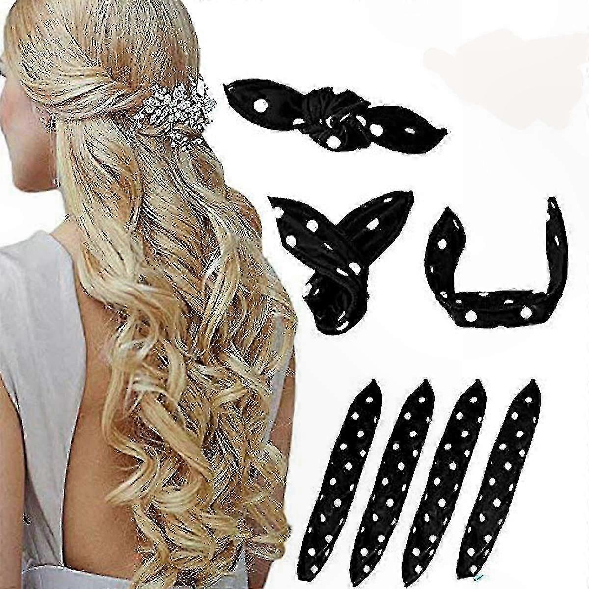 Soft Foam Hair Curlers for All Hair Types, No Heat Spiral Rollers for Styling Long, Short, Thick, and Thin Hair, 4 Pack