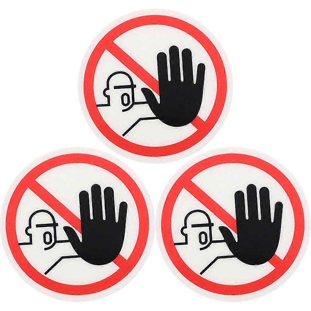 3pcs Safety Warning Stickers Do Not Touch Sign Decals, Self Adhesive Labels for Equipment Protection and Hand Use Prevention