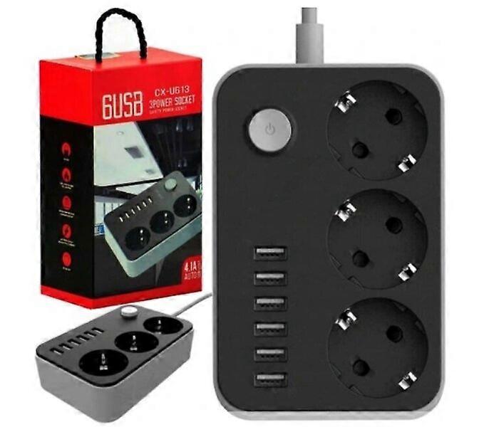 Cavo di prolunga per caricabatterie, 6USB CX - U613, multiporta compatto e resistente