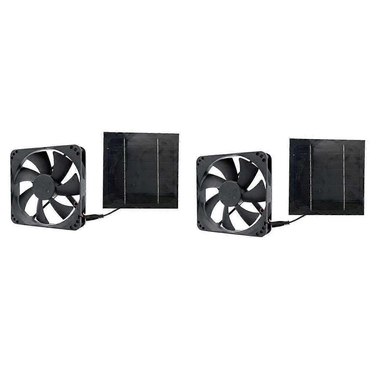 2X 20W 12V Solar Panel Exhaust Fan Air Extractor Mini Ventilator Solar Panel Powered Fan for Dog Chi