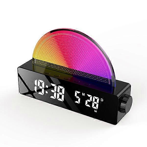 Light Alarm Clock, Wake-up Light with Sunrise Simulation, Snooze/Temperature Display, Atmosphere Lamp with 7 Changing Colors, Port