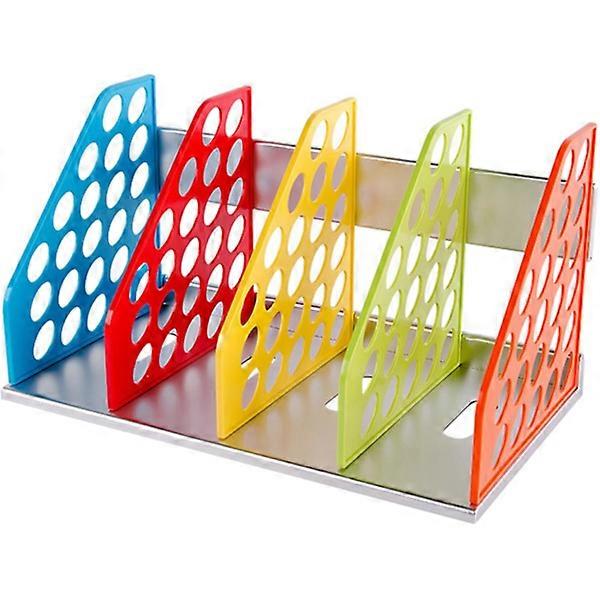 DIY Assembly 4 Sections Colorful Desktop Bookshelf Heavy Plastic Bookshelf Support Shelf.