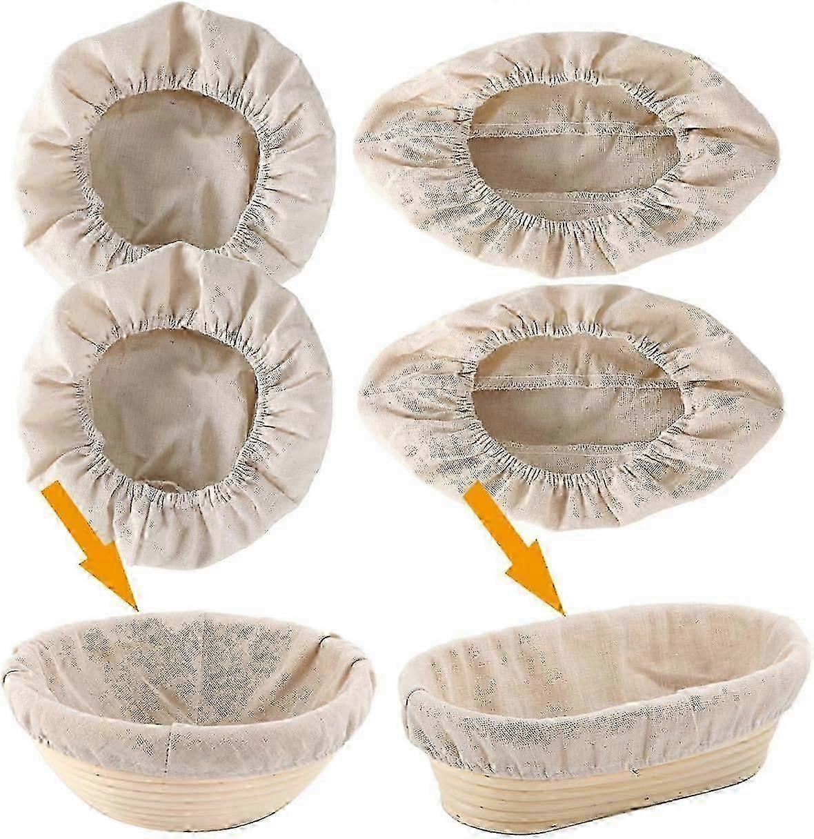 12-Pack Natural Rattan Bread Proofing Basket Liners for Oval and Round Dough Baskets