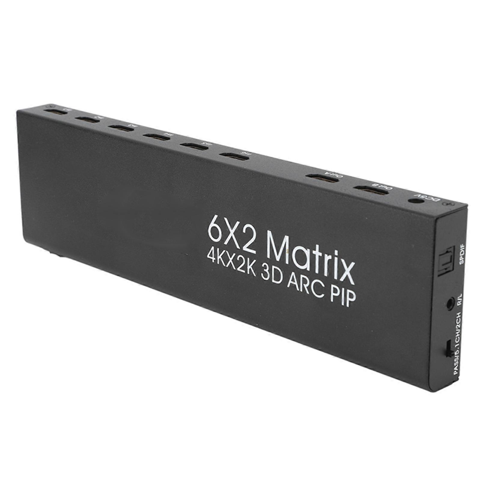 6x2 HDMI Switch Splitter 4K PIP HD Multimedia Interface EU Plug