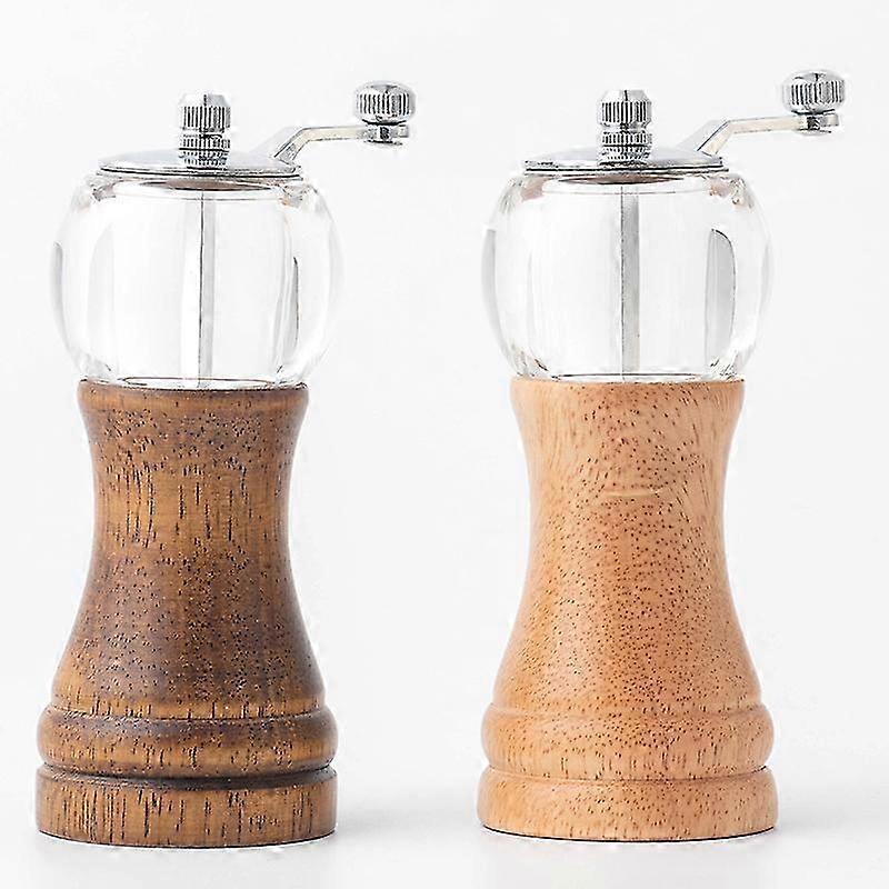 Classic crank pepper mill for spices - dual ceramic grinder set