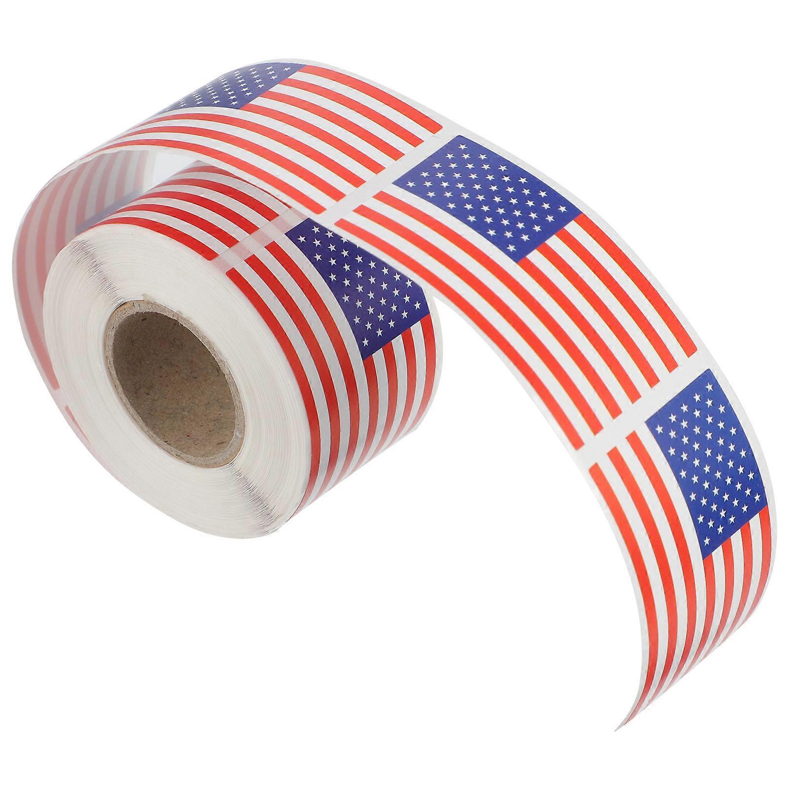 American Flag Sticker Rectangle Paper Material for Decoration 250Pack