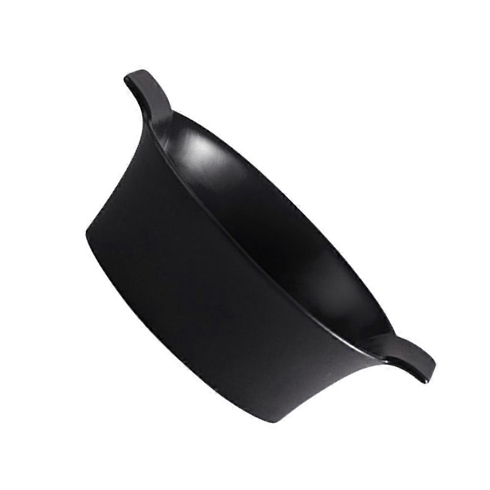 Black Ceramic Bowl with Double Ears for Home Use Large Capacity Smooth Surface Easy to Clean